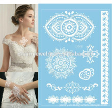 Hot sale beauty body flash water transfer sexy white lace tattoo sticker j006